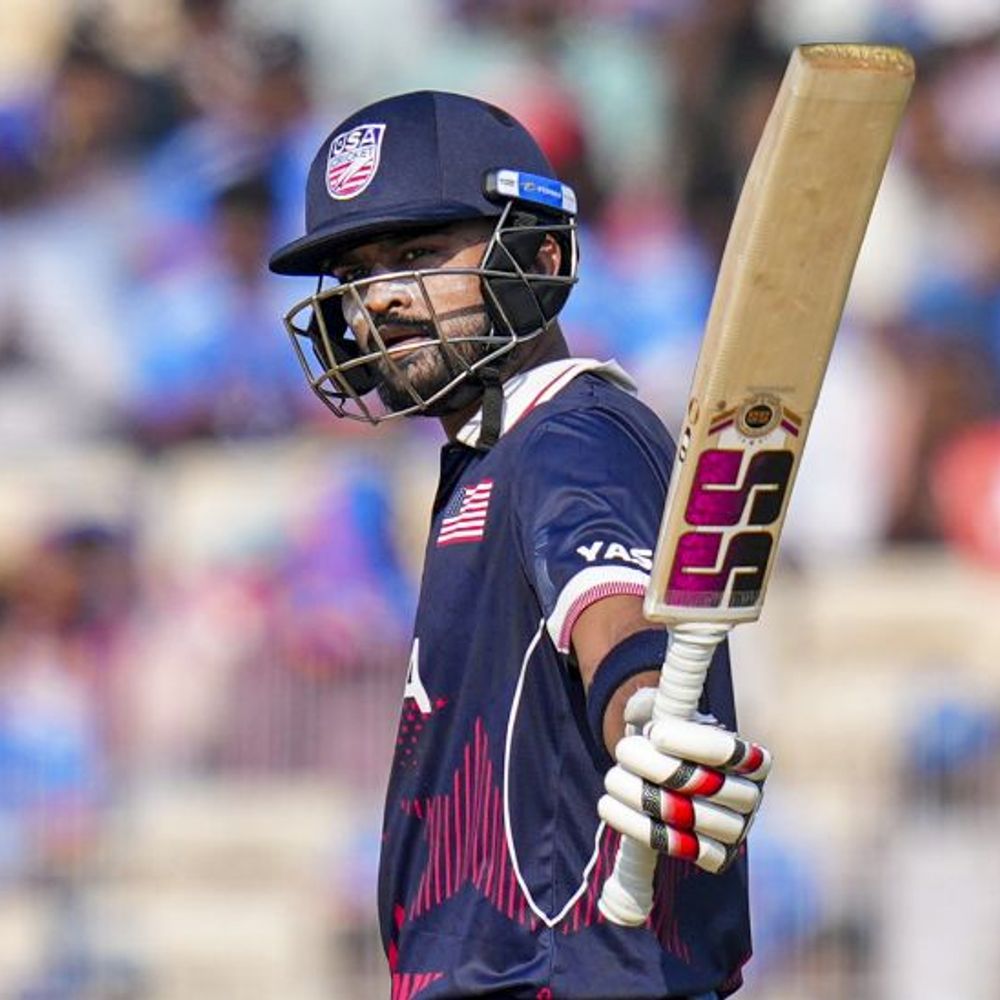 टी-20 वर्ल्डकप- अमेरिका का स्कोर-189/3:संजय की सिक्स से फिफ्टी, ट्रम्पेलमैन के ओवर में 3 सिक्स लगाए
