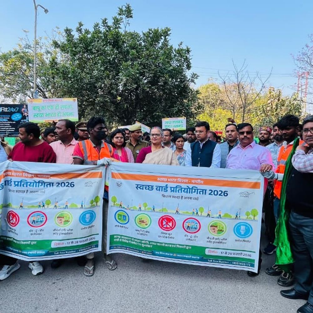लखनऊ में स्वच्छ वार्ड प्रतियोगिता शुरू:110 वार्डों में प्रतिस्पर्धा होगी, मेयर ने रैली के साथ की शुरुआत