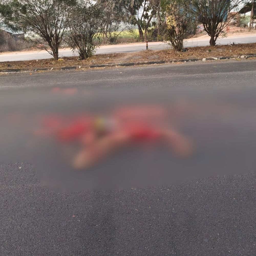 नेशनल हाईवे पर शव को कई वाहनों ने कुचला:संतकबीर नगर में मॉर्निंग वॉक पर निकले लोगों ने देखा, पहचान में जुटी पुलिस टीम