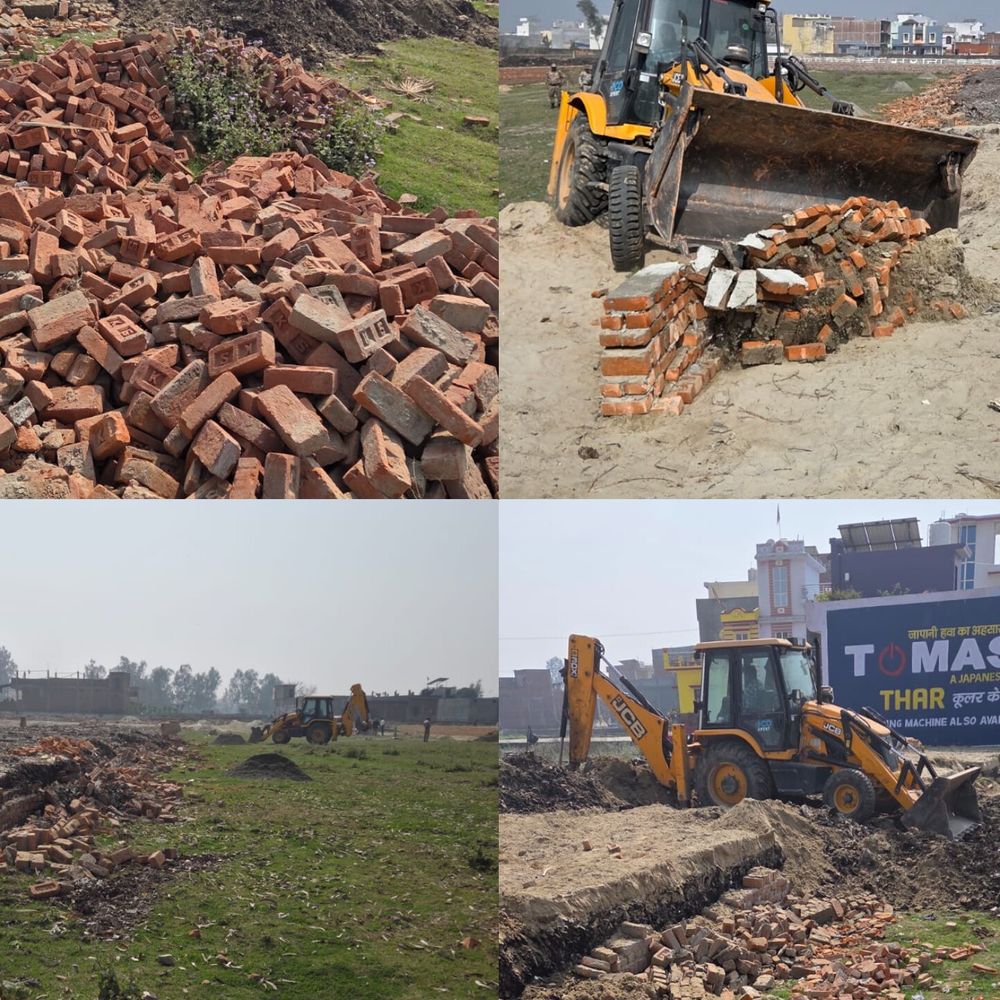 बरेली में अवैध प्लॉटिंग पर बुलडोजर चला:30 बीघा में फैली दो अवैध कॉलोनियां ध्वस्त की गईं