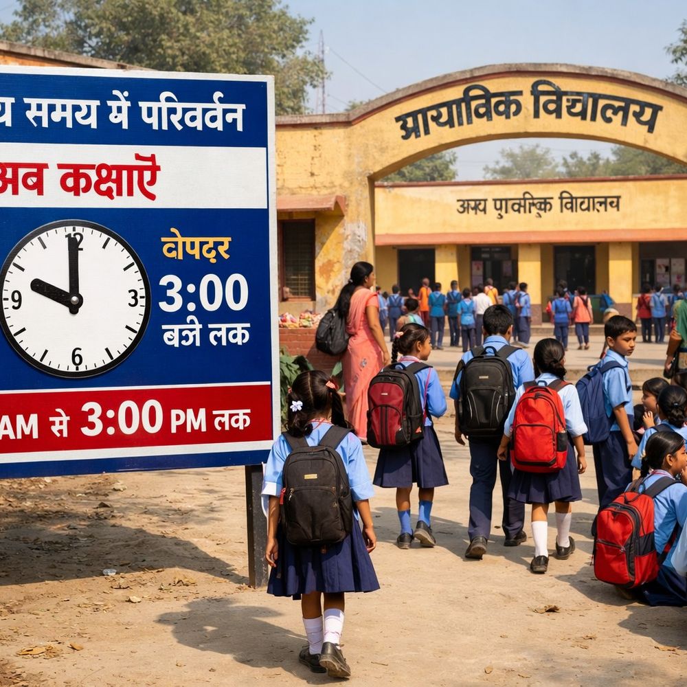 सिद्धार्थनगर में स्कूलों का समय बदला:अब सुबह 9 से दोपहर 3 बजे तक लगेंगी कक्षाएं, मौसम सुधरने पर बदलाव