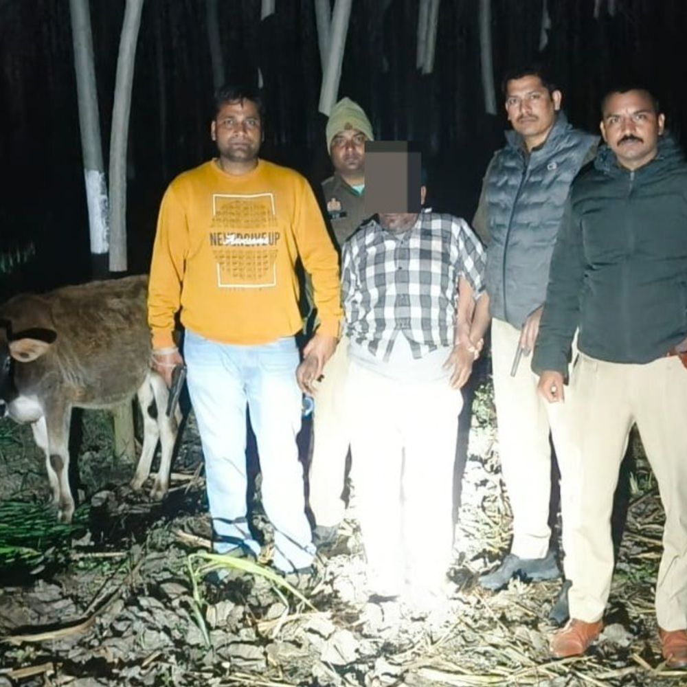 सहारनपुर पुलिस की गौकशों से मुठभेड़:फायरिंग के बाद हिस्ट्रीशीटर अरेस्ट, दो भाग गए; अवैध असलहा बरामद