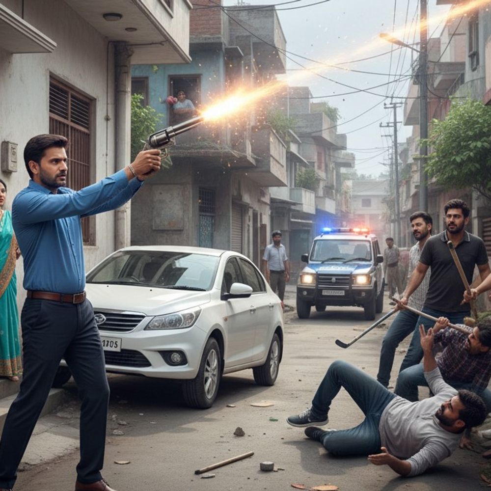 पानीपत में गाड़ी खड़ी करने के विवाद में चली गोली:  पड़ोसियों में हुआ विवाद, ससुर को पीटने आई टोली, वकील ने किया हवाई फायर – Panipat News