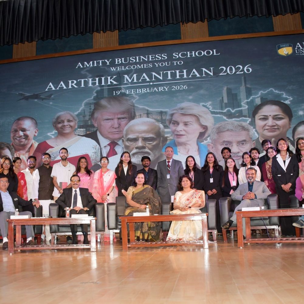 एमिटी बिजनेस स्कूल में 'आर्थिक मंथन 2026' का आयोजन:केंद्रीय बजट पर विशेषज्ञों संग छात्रों ने की पैनल चर्चा