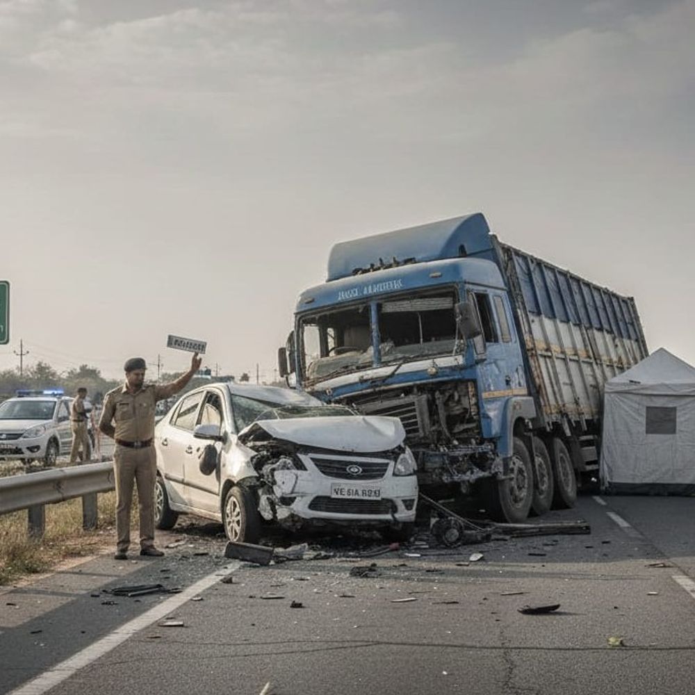 नारनौल में एक्सीडेंट में चंडीगढ़ के व्यक्ति की मौत:  ट्राले से टकराई कार, राजस्थान की ओर जा रहा, गाड़ी नंबर से हुई पहचान – Narnaul News