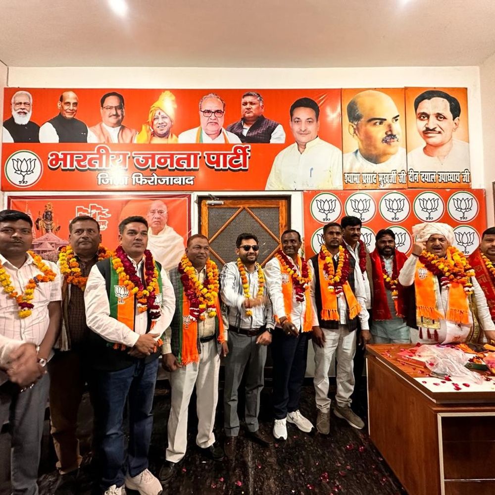 फिरोजाबाद में भाजपा ने मंडल अध्यक्षों की घोषणा की:नवनिर्वाचित अध्यक्षों का जिला कार्यालय पर स्वागत