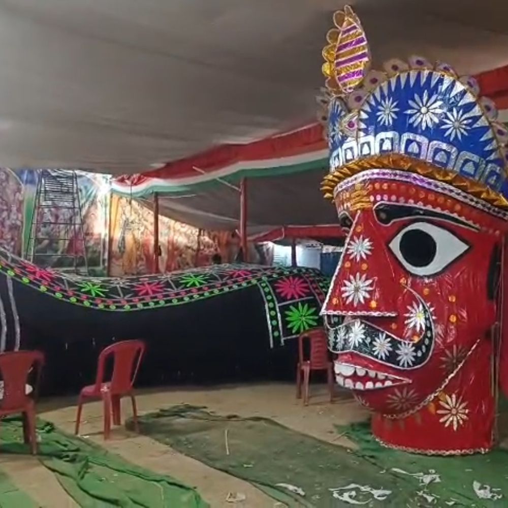 हरदोई नुमाइश मेला में आज रावण दहन:45 फीट ऊंचे पुतले का होगा वध, सुरक्षा के कड़े इंतजाम