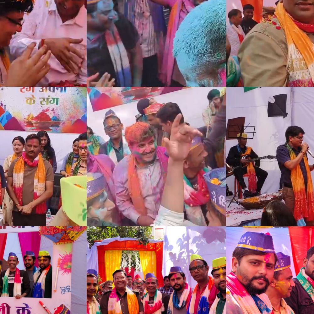 बरेली के एडीजी जोन कार्यालय में हुई होली:पत्रकारों और पुलिस प्रशासन के अधिकारियों के साथ खेली गई फूलों की होली