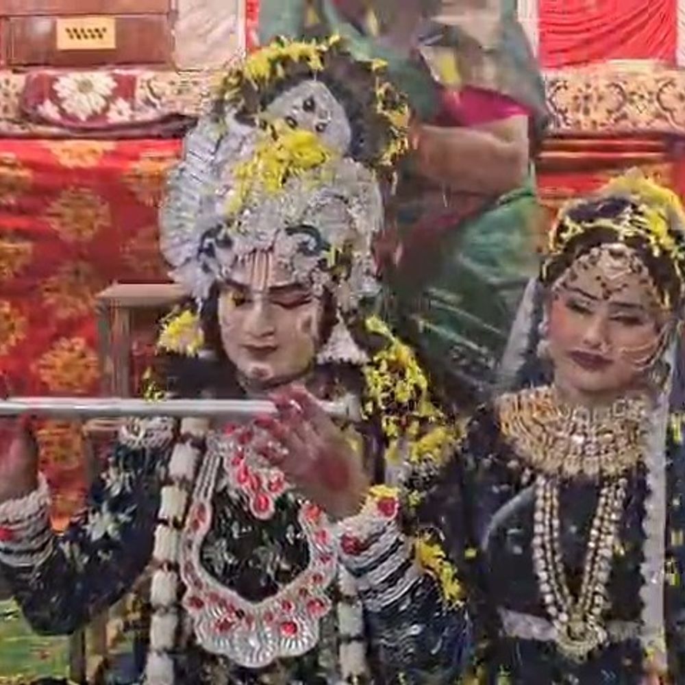 मथुरा में होली महोत्सव:श्री अलबेली सरकार मंदिर में पुजारी ने उड़ाए गुलाल, उड़त गुलाल लाल भये बदरा पर झूमे भक्त