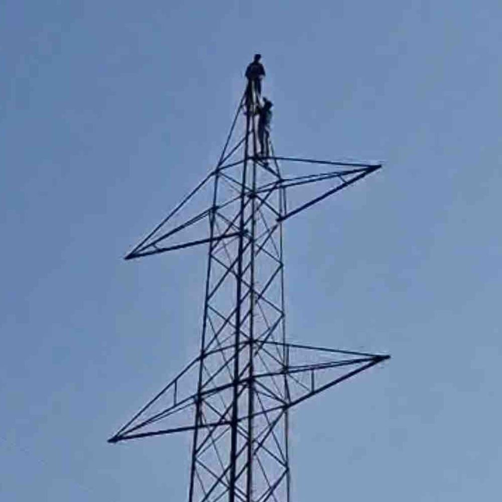 युवक ने टावर पर चढ़कर किया हाईवोल्टेज ड्रामा:राहगीरों ने पुलिस को दी सूचना, उतारकर जांच के लिए भेजा