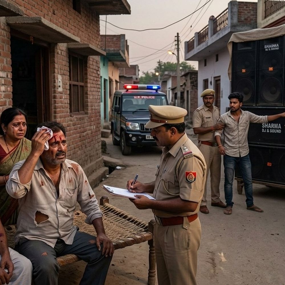 डीजे की आवाज पर विरोध करने पर परिवार पर हमला:पीलीभीत में डंडिया गांव में दबंगों ने घर में घुसकर पीटा, जान से मारने की धमकी दी; जांच शुरू