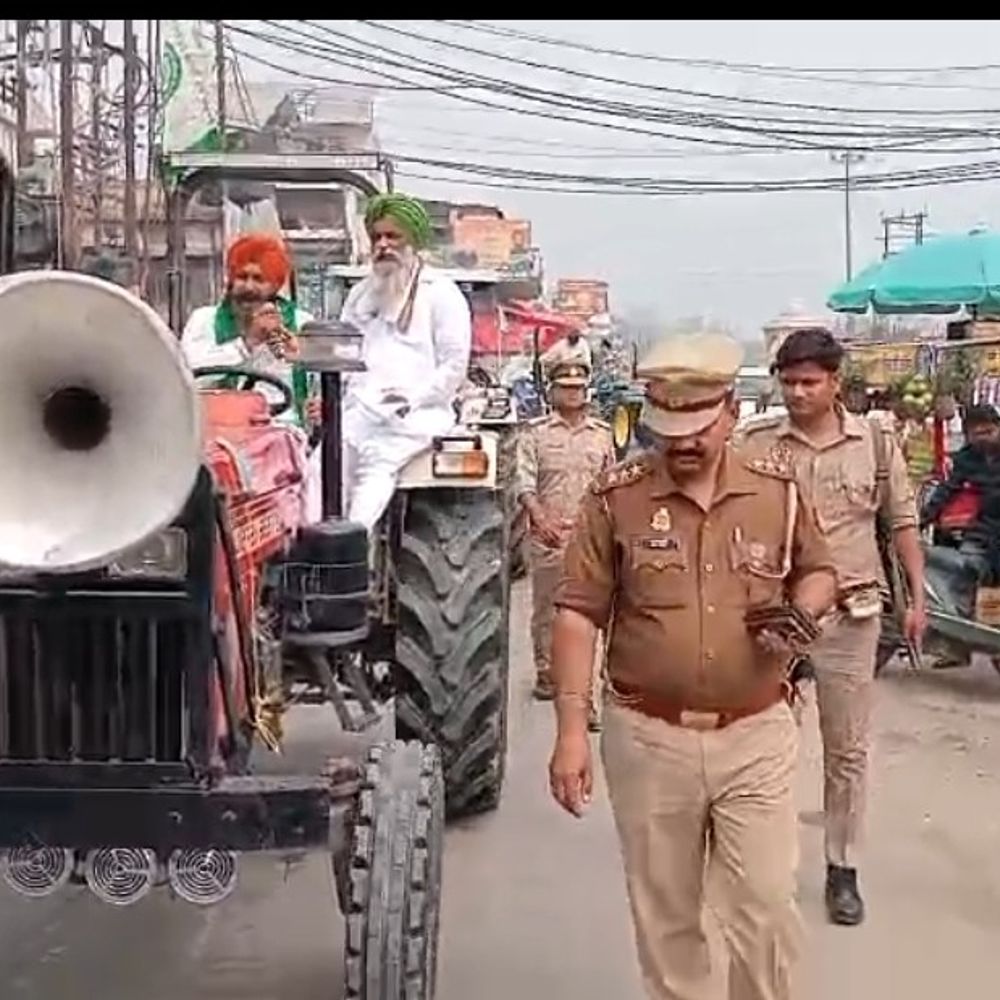 भारत-अमेरिका व्यापार डील के खिलाफ किसानों का प्रदर्शन:बिलासपुर में भाकियू ने ट्रैक्टर मार्च निकाला, डील रद्द करने की मांग