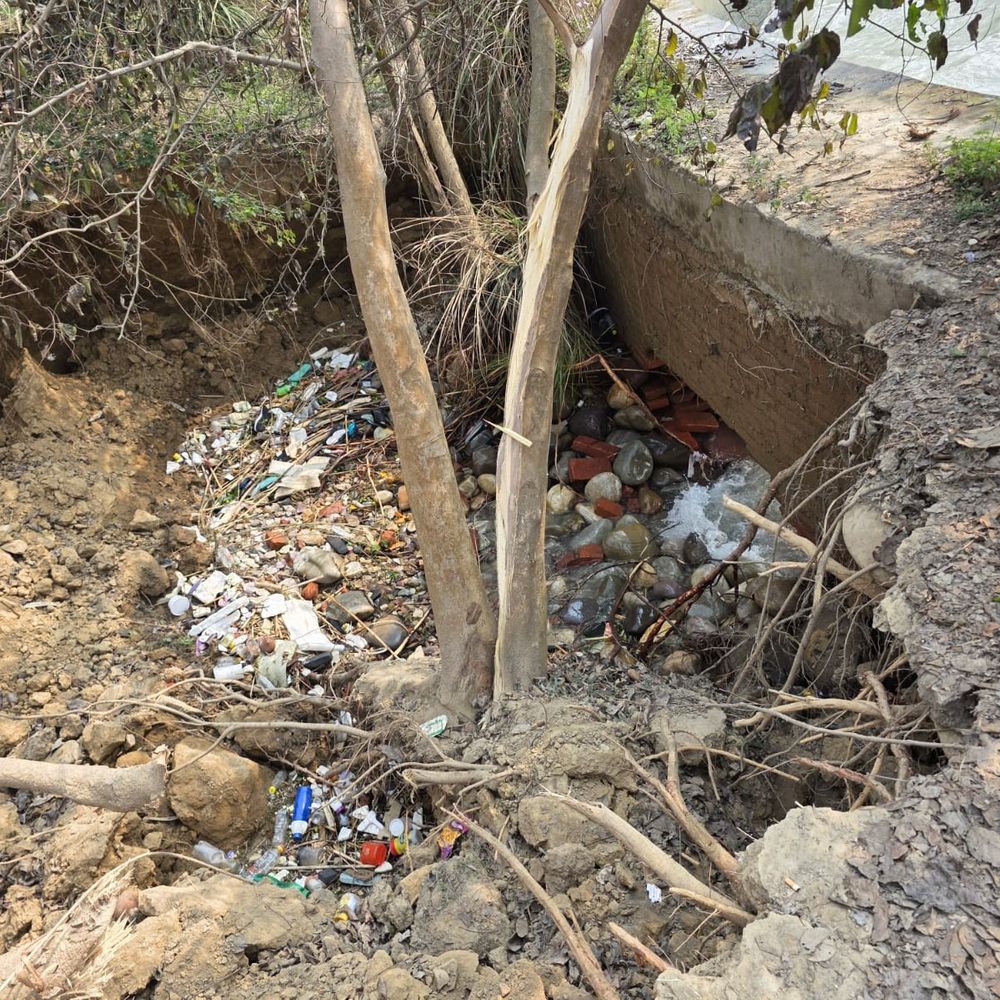 अपर गंगा नहर का निरगाजनी झाल में हुआ छेद:लेफ्ट विंग वॉल में बड़े–बड़े पत्थर लगाकर रोका गया, हादसा टला