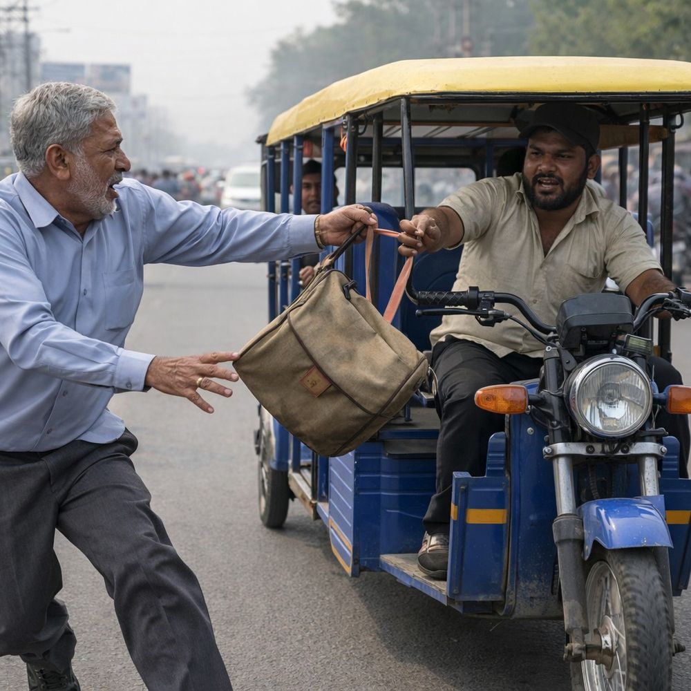 मेरठ में रिटायर्ड अधिकारी का बैग छीना:ई-रिक्शा चालक फरार, पुलिस सीसीटीवी खंगाल रही है