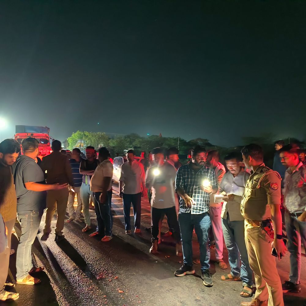 घाटमपुर में पावर प्लांट कर्मी की डंपर से कुचलकर मौत:ड्यूटी जाते समय हुआ हादसा, ग्रामीणों ने हाईवे किया जाम