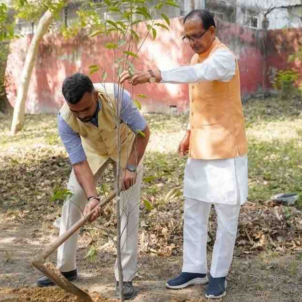 गोरखपुर के अंतरराष्ट्रीय पर्वतारोही ने वृक्षारोपण बढ़ाने की अपील:केंद्रीय मंत्री के साथ दिल्ली में किया पौधारोपण, खेल- पर्यावरण को लेकर की चर्चा