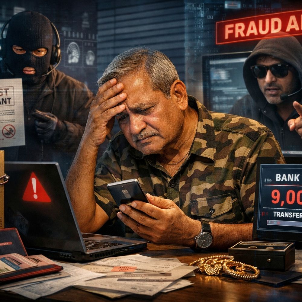 मेरठ में रिटायर्ड फौजी को किया हाउस अरेस्ट:9 लाख की ठगी, 5 दिन तक बनाया बंधक