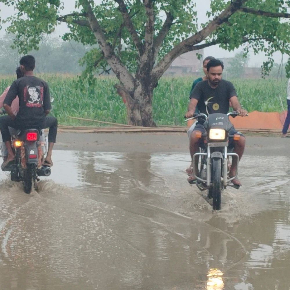 बलिया में बेमौसम बरसात से गेहूं की फसल गिरी:आलू और फल-सब्जियों को नुकसान की आशंका; कुछ जगहों पर जलभराव