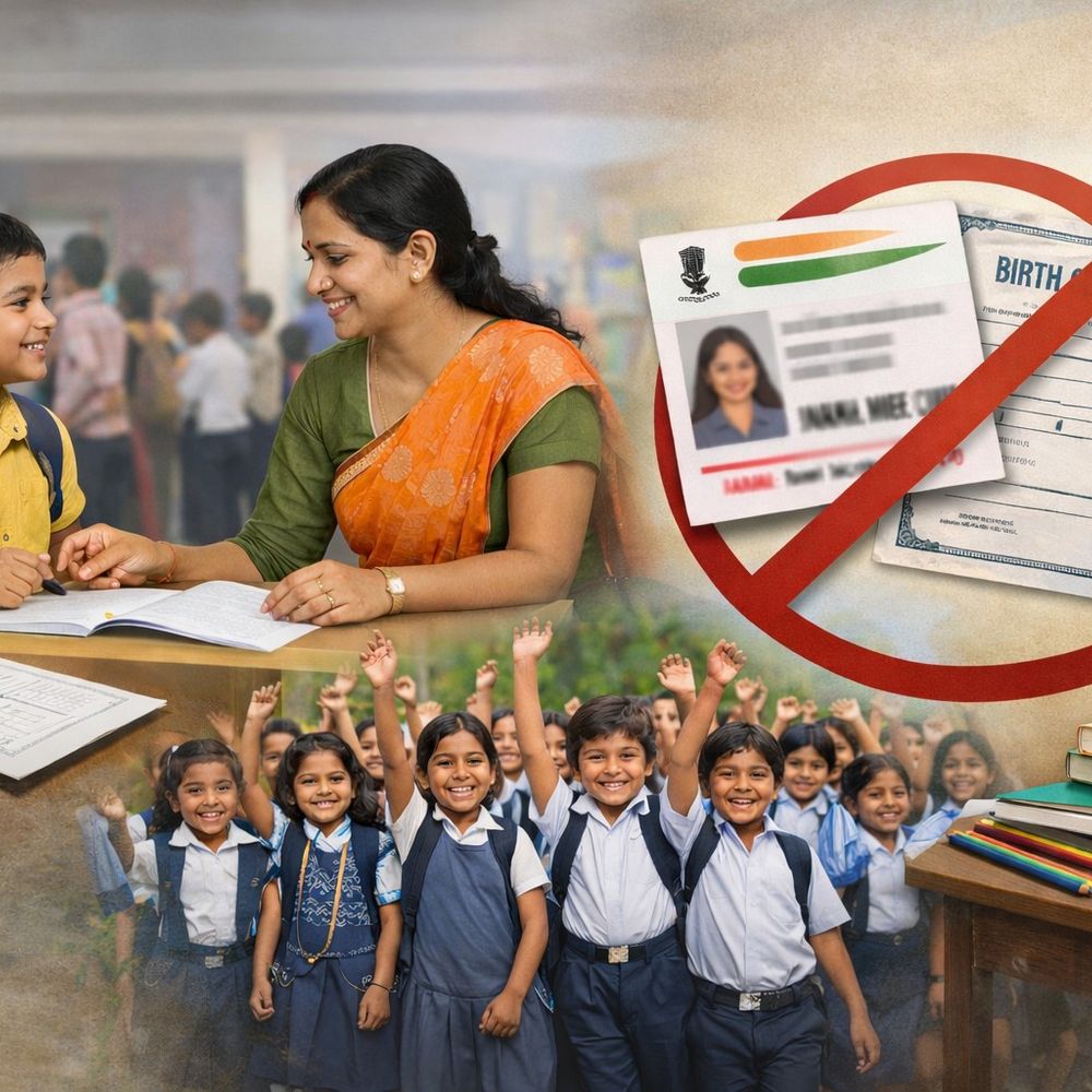 दाखिले में अब दस्तावेज नहीं बनेगा बाधा:आधार और जन्म प्रमाण पत्र के बिना भी मिलेगा प्रवेश, शासन का ऐतिहासिक फैसला