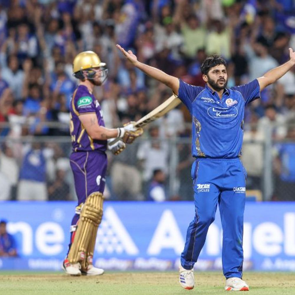 IPL में MI vs KKR:शार्दूल को 3 विकेट, एलन, रहाणे और ग्रीन को कैच कराया; कोलकाता के 150 रन पूरे