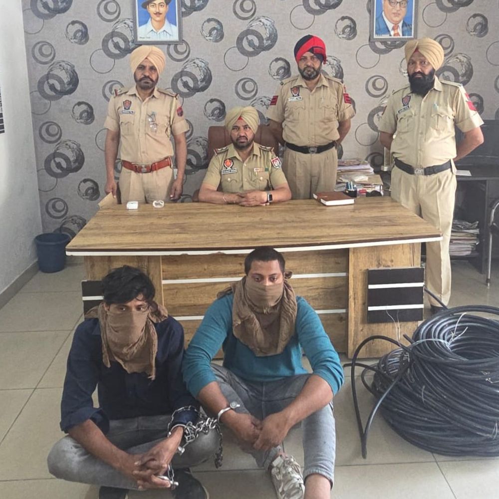 मोहाली में चोरी के दो आरोपी गिरफ्तार:  केबल बरामद, चुराकर लाए थे, डेराबस्सी पुलिस की कार्रवाई – Mohali News