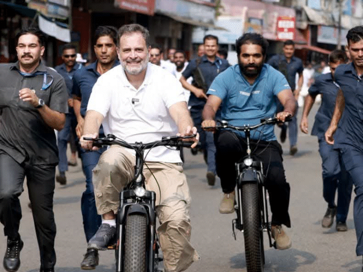 राहुल ने केरलम के कोट्टायम में साइकिल चलाई:बोले- RSS-BJP नफरत फैलाकर लोगों को बांटती है; ममता बोलीं- बीजेपी कैश-गैस बंद कर देगी