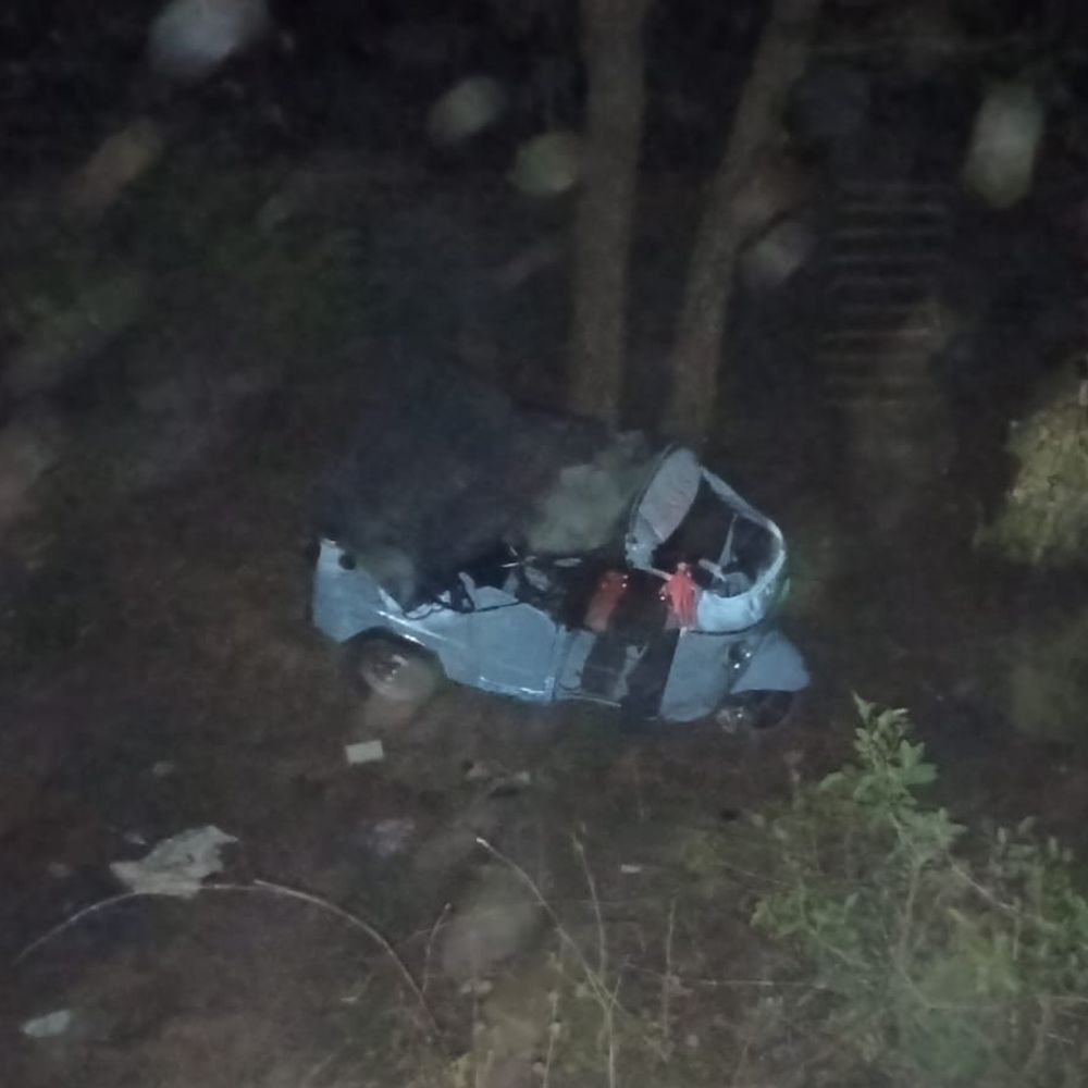 मैहर से लौट रहे दर्शनार्थियों का ऑटो खाई में गिरा:ताला थाना क्षेत्र में हादसा, 7 घायल, 4 की हालत गंभीर