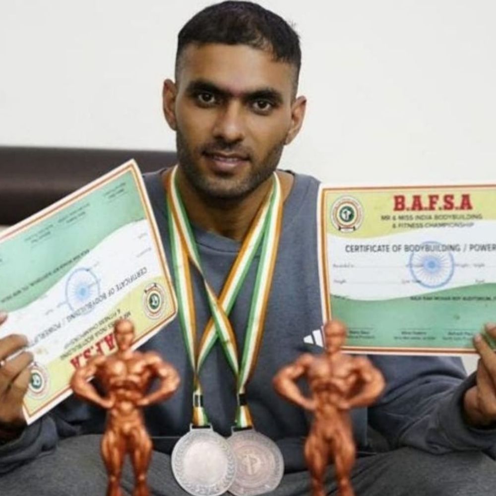 मेरठ के सचिन प्रताप ने बॉडीबिल्डिंग में लहराया परचम:राष्ट्रीय स्तर पर जीते पदक ,Mr. UP में गोल्ड, Mr. India में दो ब्रॉन्ज