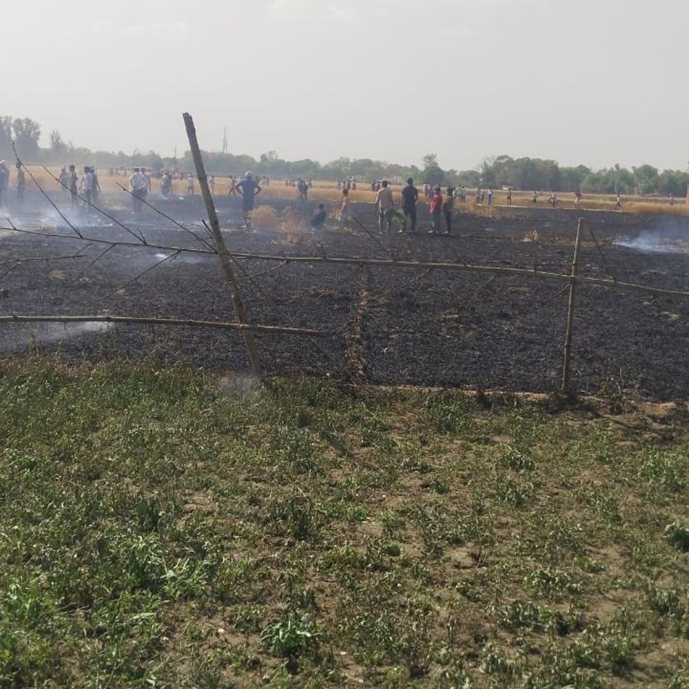 जौनपुर में फसलों को आग से खतरा:प्रशासन ने किसानों से सावधानी बरतने की अपील की