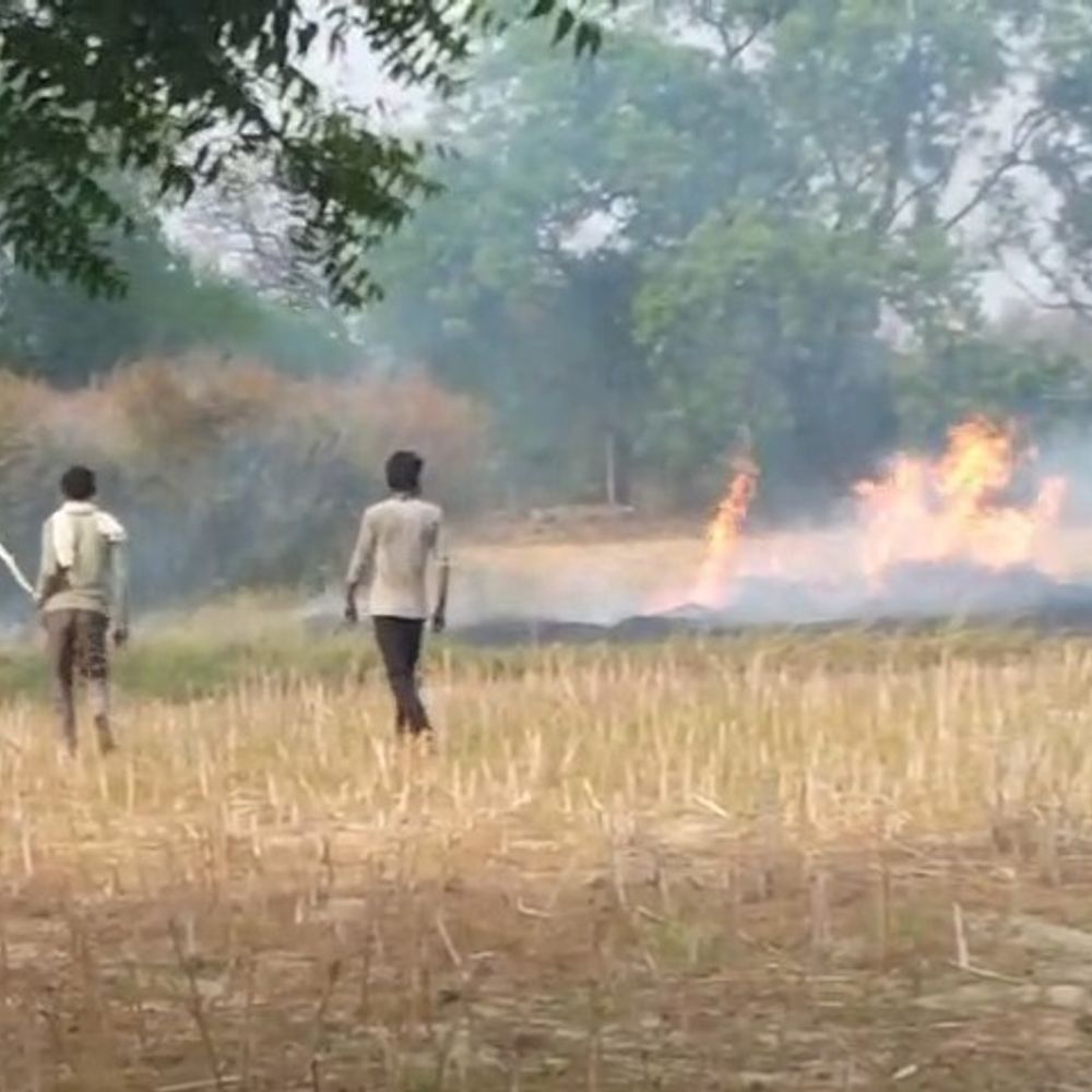 
                 उन्नाव में सात बीघा गेहूं की फसल जली:ग्रामीणों ने बाल्टियों, पाइप और पानी के टैंकरों से पाया काबू, लाखों का नुकसान 
            