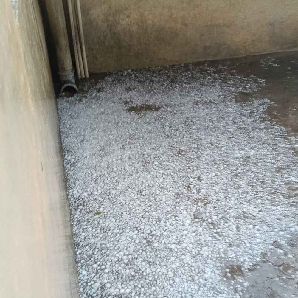 घाटमपुर में बारिश के साथ ओले गिरे:गर्मी से मिली राहत, 40 किमी की रफ्तार से चलीं हवाएं; फसल को नुकसान होने की आशंका