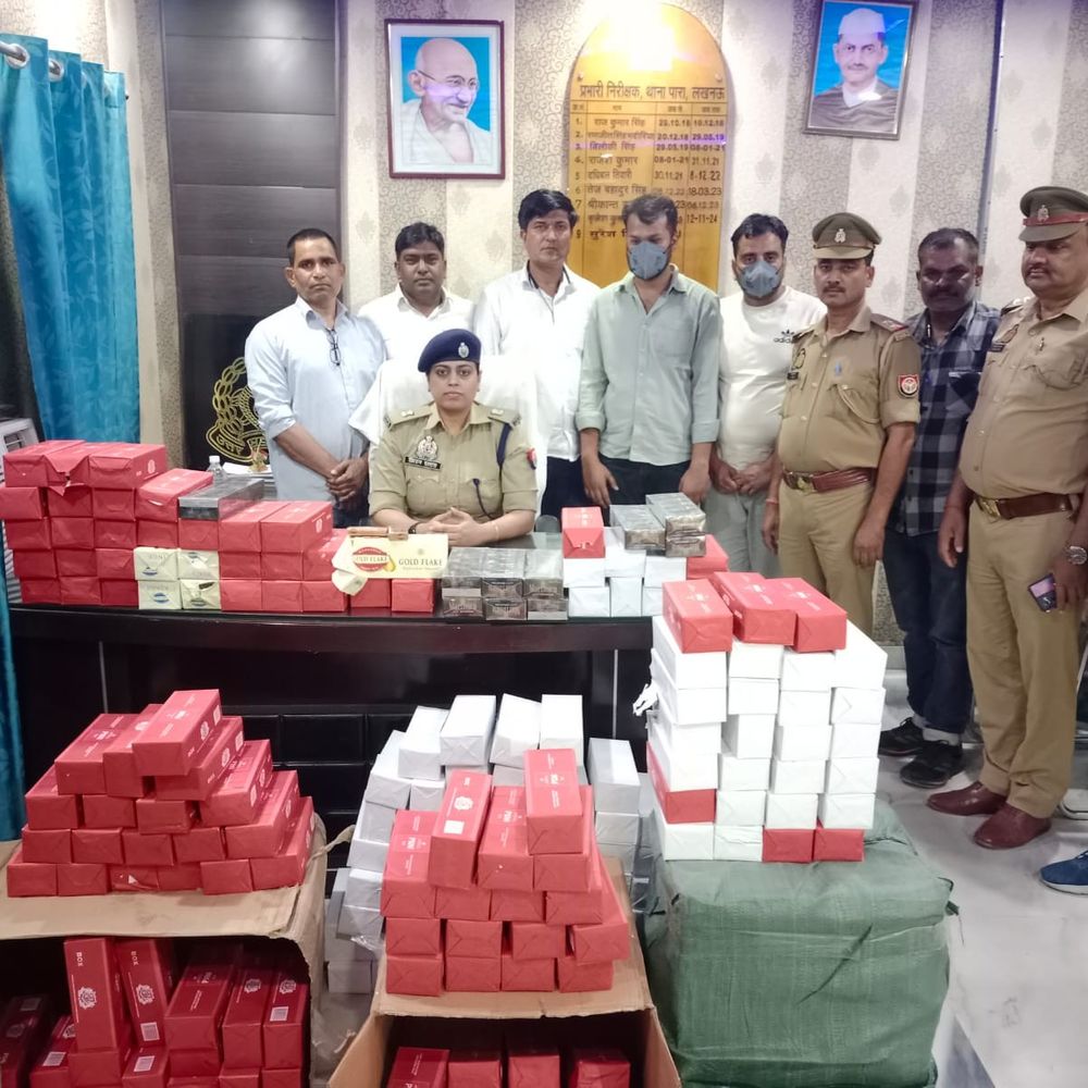 लखनऊ में ₹10 लाख कीमत की नकली सिरगेट पकड़ी:मध्य प्रदेश के दो तस्कर गिरफ्तार, वरना कार जब्त; यूपी और बिहार में खपाते थे