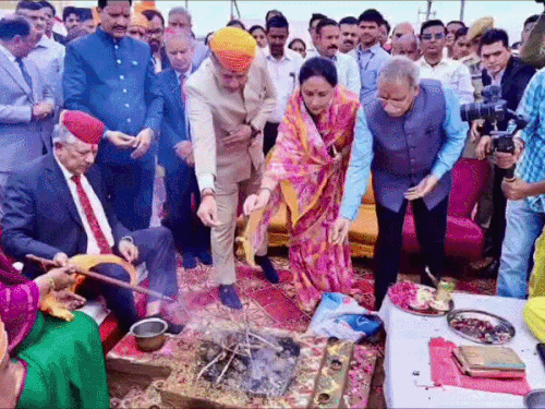 भीलवाड़ा जिले को मिलेगी आधुनिक कोर्ट परिसर की सौगात:डिप्टी सीएम दिया बोली-भूमि पूजन निर्माण कार्य की शुरुआत नहीं,बल्कि न्याय के सुदृढ़ एवं सशक्त भविष्य की नींव