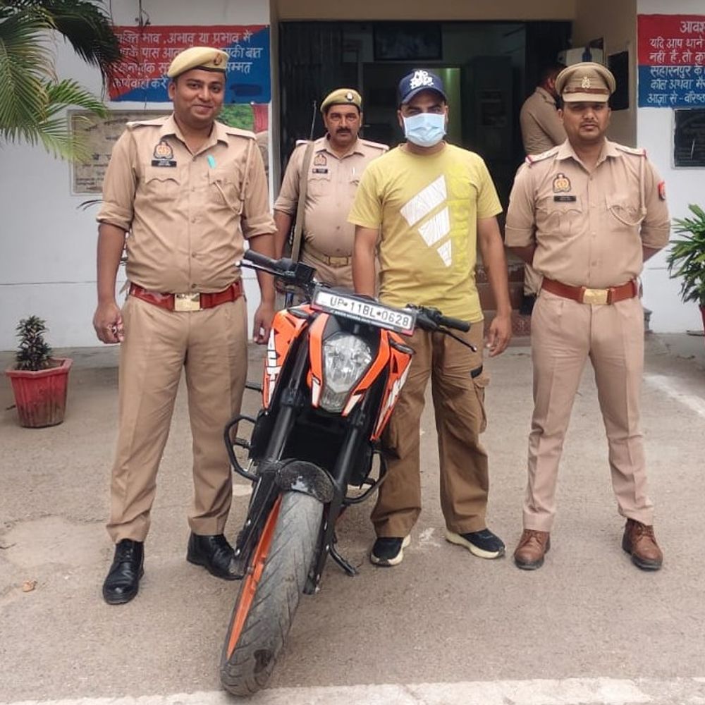 सहारनपुर में खतरनाक बाइक स्टंट करने वाला गिरफ्तार:पुलिस ने बाइक सीज कर आरोपी पर केस दर्ज किया