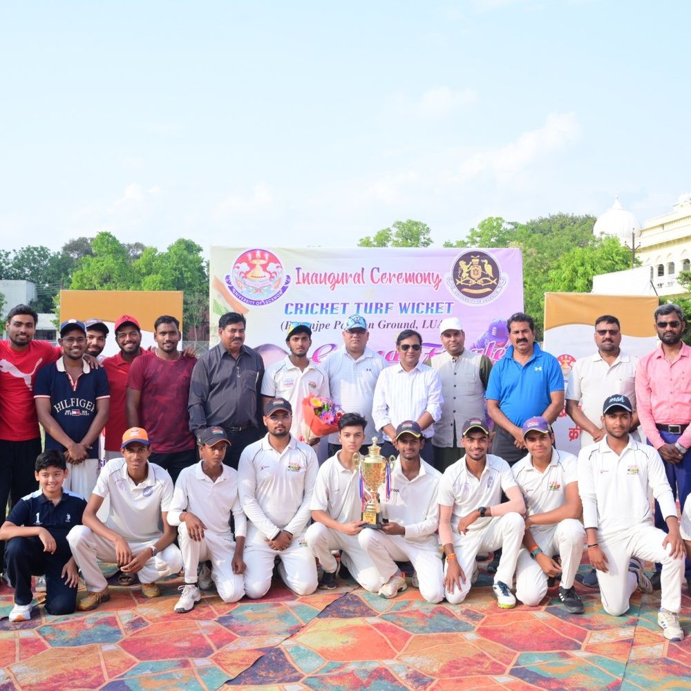 लखनऊ विश्वविद्यालय में तीन नए क्रिकेट टर्फ विकेट का उद्घाटन:LU कप फाइनल के साथ खेल सुविधाओं का हुआ विस्तार
