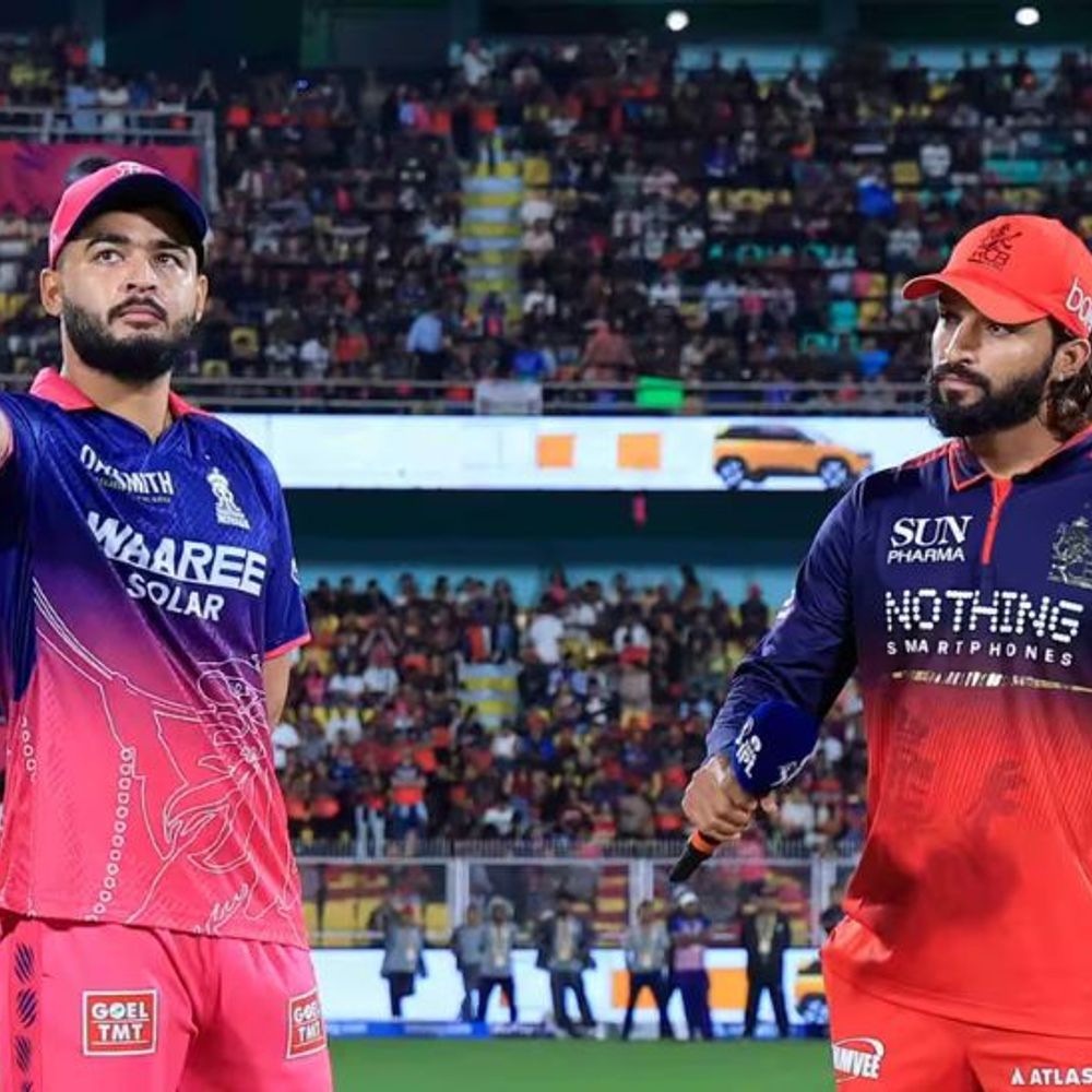 IPL में राजस्थान Vs बेंगलुरु मैच:गुवाहाटी में टॉस के बाद फिर बारिश शुरू; RR ने गेंदबाजी चुनी, RCB में हेजलवुड की वापसी
