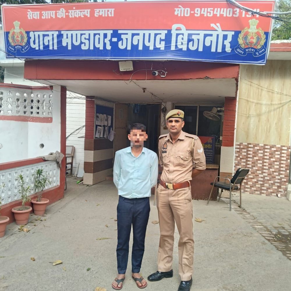 बिजनौर में युवती से दुष्कर्म का आरोपी गिरफ्तार:शादी का झांसा देकर संबंध बनाया, पुलिस ने मुरादाबाद के युवक को पकड़ा