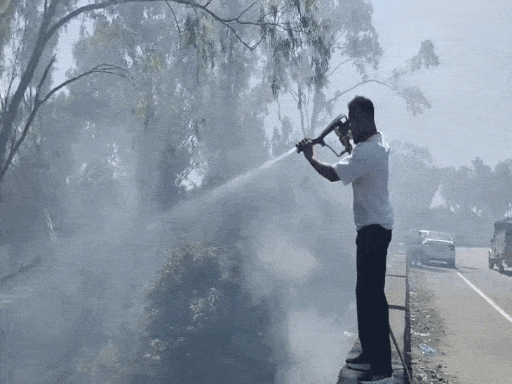 पठानकोट में डमटाल के जंगल में लगी आग:  जलती बीड़ी से लगी आग, डेढ़ घंटे में फायर ब्रिगेड ने पाया काबू, बड़ा नुक्सान टला – Pathankot News