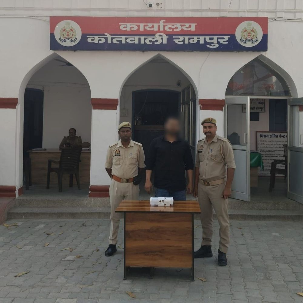 रामपुर में पिस्टल से मारपीट का आरोपी गिरफ्तार:रास्ता रोकने, धमकी देने का आरोप था, आर्म्स एक्ट भी लगा