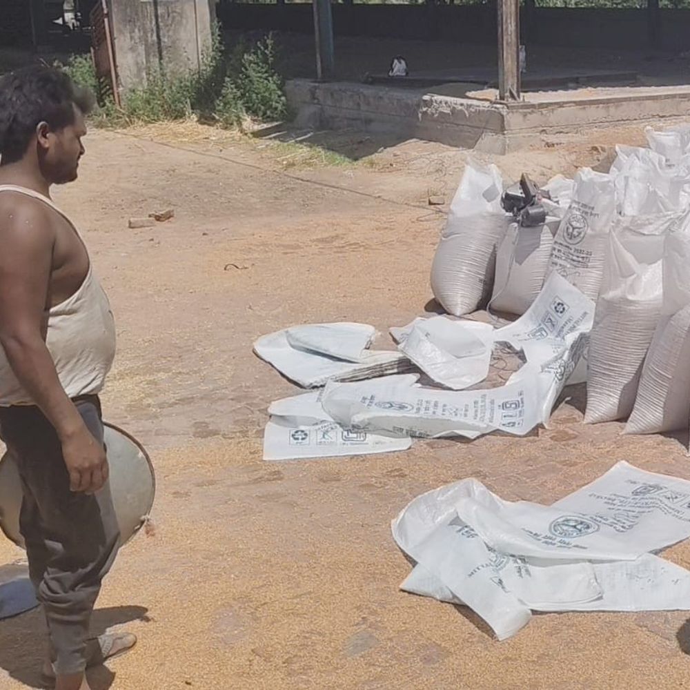 बोरे की कमी से गेहूं खरीद धीमी:अमेठी में किसान इंतजार के बाद लौट रहे निराश