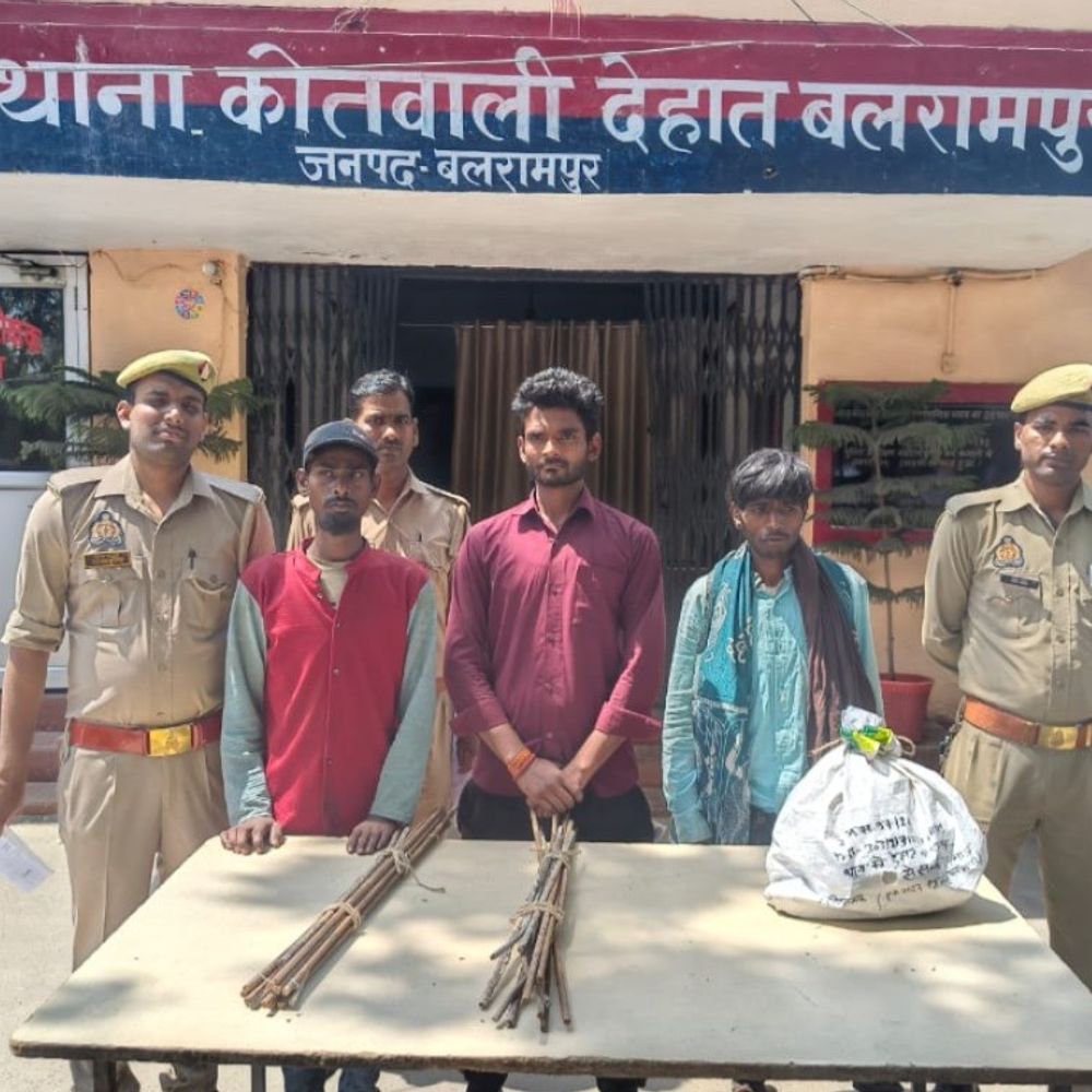 बलरामपुर में निर्माणाधीन मकान से सरिया चोरी:पुलिस ने तीन चोरों को किया गिरफ्तार, माल बरामद