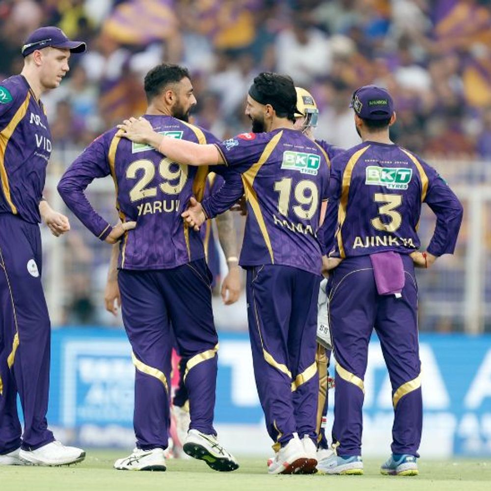 IPL-राजस्थान ने कोलकाता को 156 रन का टारगेट दिया:वरुण-कार्तिक को 3-3 विकेट, वैभव सूर्यवंशी ने 46 रन बनाए