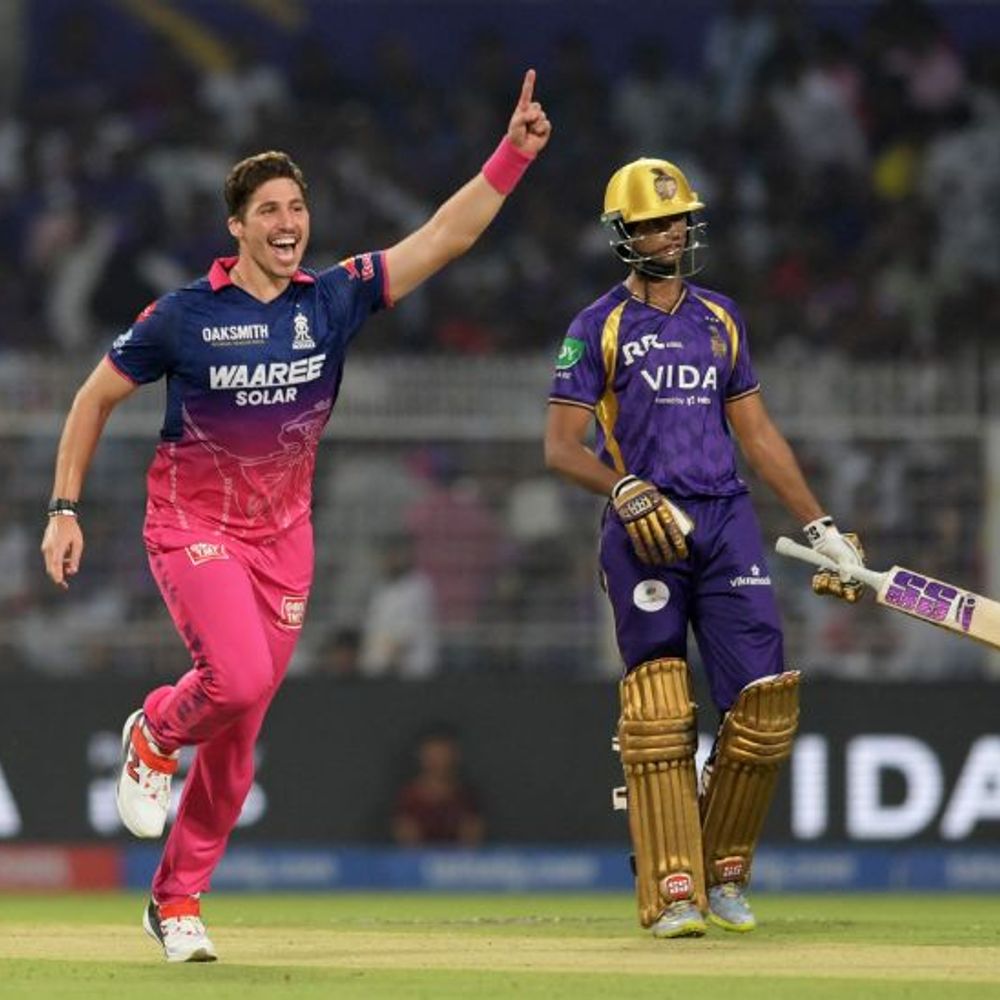 IPL-राजस्थान ने कोलकाता को 156 रन का टारगेट दिया:52 रन पर KKR का चौथा विकेट गिरा, जडेजा ने अंगकृष रघुवंशी को आउट किया