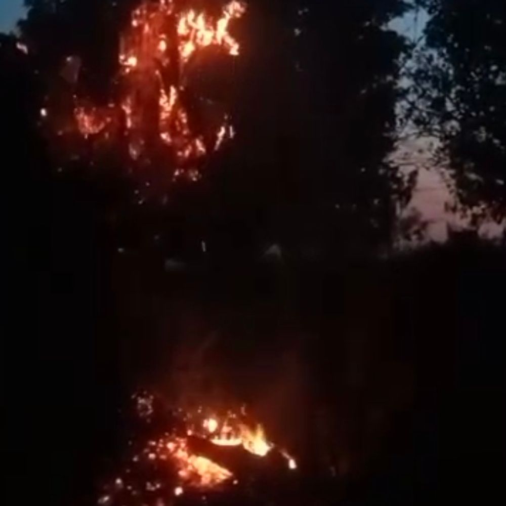 कटनी में खेतों में लगी आग, गांव तक पहुंची:ग्रामीणों ने जान जोखिम में डालकर बुझाई, फायर ब्रिगेड पर घंटों देरी से पहुंचने का आरोप