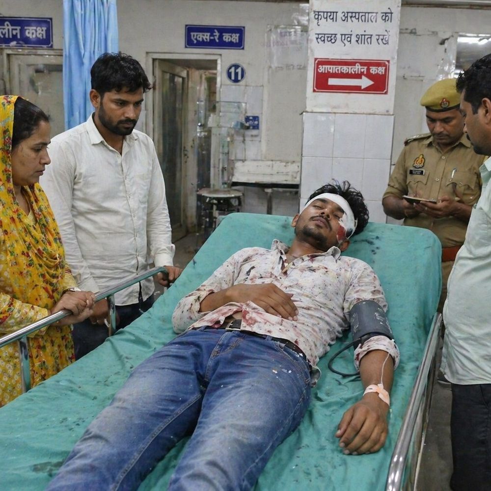 मेरठ में युवक पर ईंट से जानलेवा हमला:मामूली कहासुनी के बाद किया हमला, हालत गंभीर