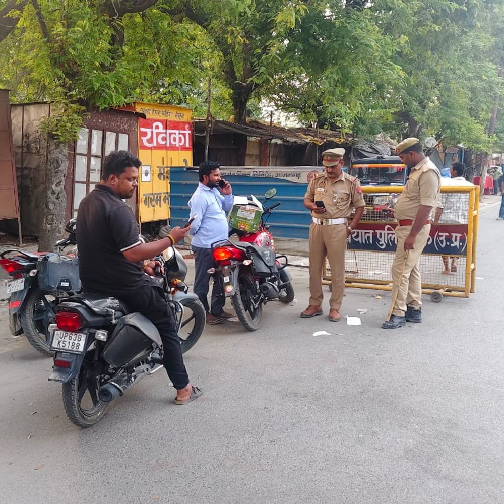 मऊ में 278 वाहनों का चालान:यातायात नियम तोड़ने पर ट्रैफिक पुलिस की कार्रवाई