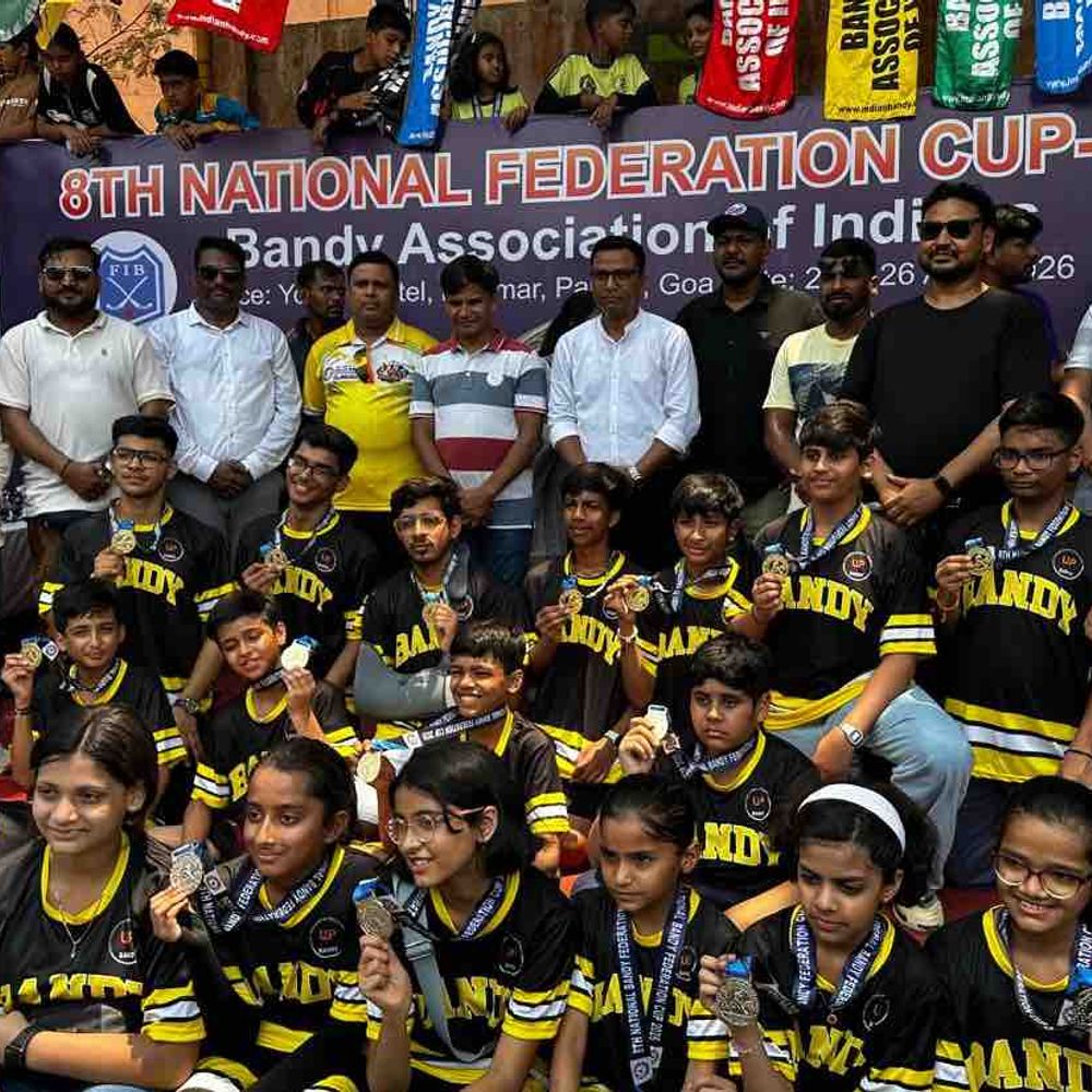 डीपीएसजी छात्रों ने बैंडी कप में दिलाई यूपी को जीत:गोवा में 8वें फेडरेशन कप में तेलंगाना को 2-0 से हराया