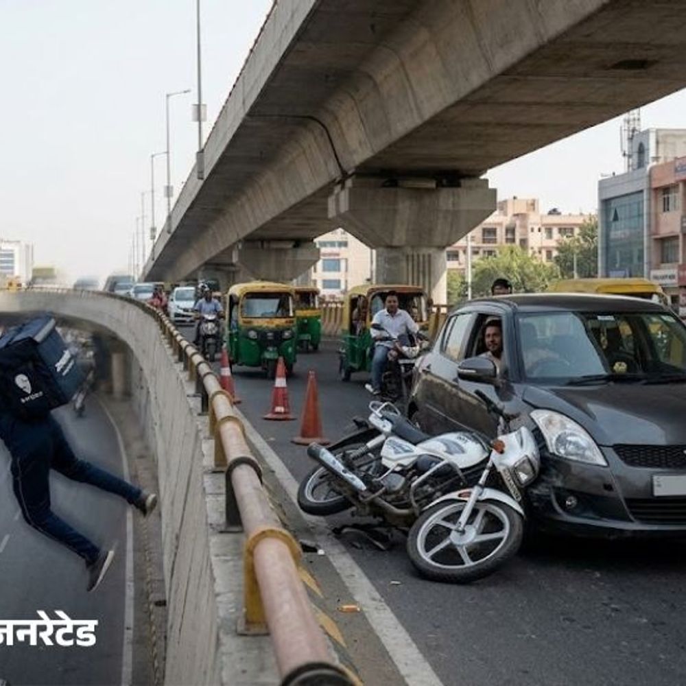 भास्कर अपडेट्स:दिल्ली में फ्लाईओवर से गिरकर डिलीवरी एजेंट की मौत; कार ने मारी टक्कर, ड्राइवर फरार