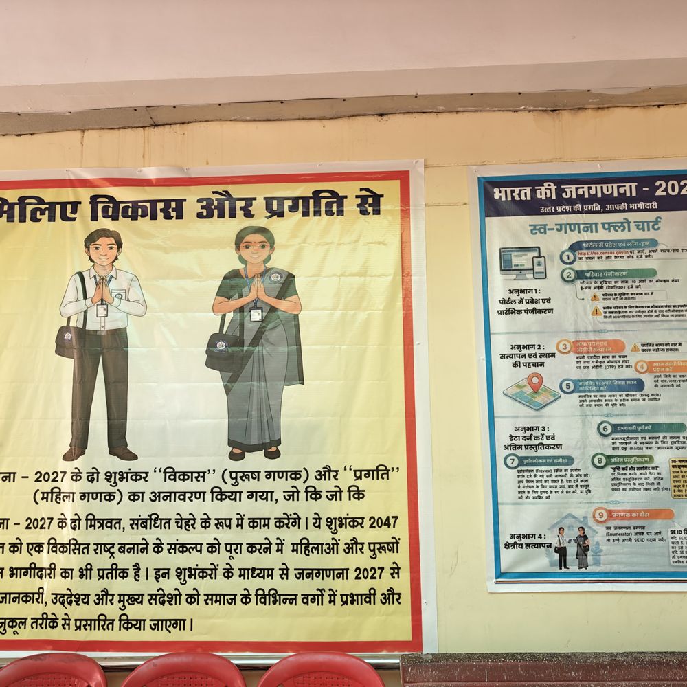 घाटमपुर में जनगणना जागरूकता अभियान:SDM-तहसीलदार ने कुएं पर पेंटिंग कराई, लोगों से सही जानकारी देने की अपील