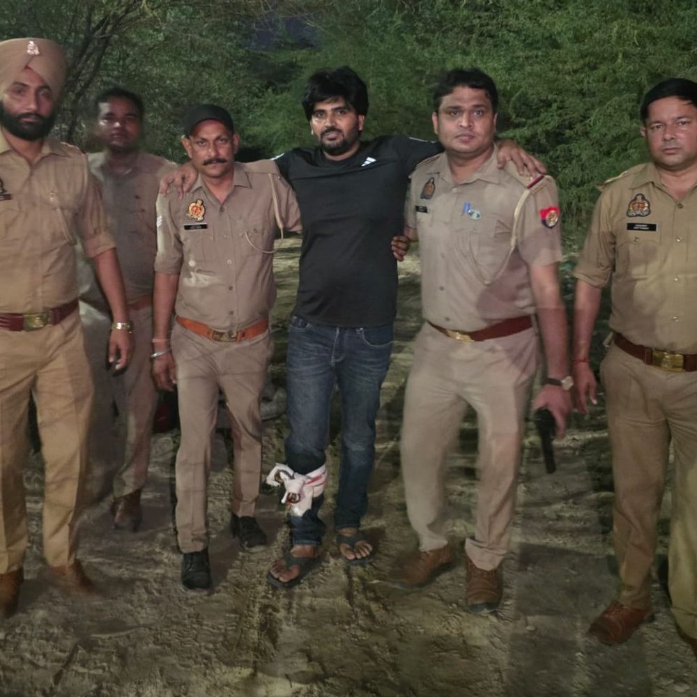 हिस्ट्रीशीटर मोनू यादव के पैर में लगी पुलिस की गोली:ढाबा संचालक से मांगी थी 20 लाख की चौथ, राज हत्याकांड में भी आया था नाम